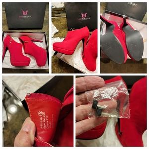 Just Fab- red bootie